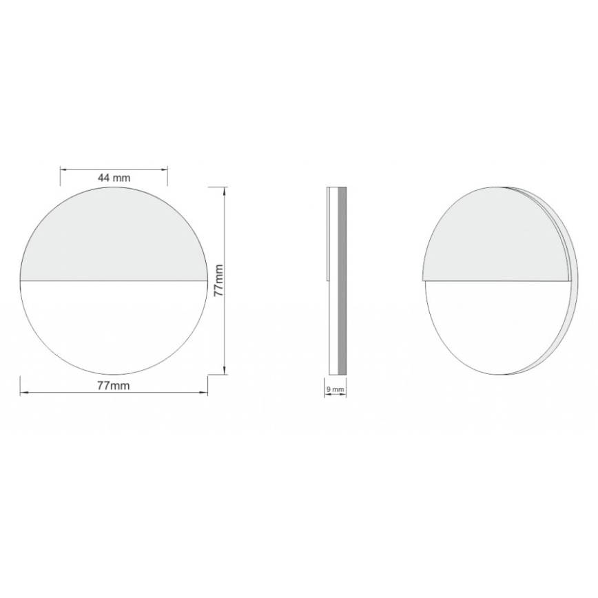 LDST RO-01-SC-BC4 - LED стълбищна лампа ROBIN 4xLED/1,2W/230V матов черна 3500K
