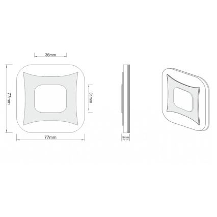 LDST SK-01-B-BC8 - LED стълбищна лампа SHOCK 8xLED/1,2W/230V бяла 3500K