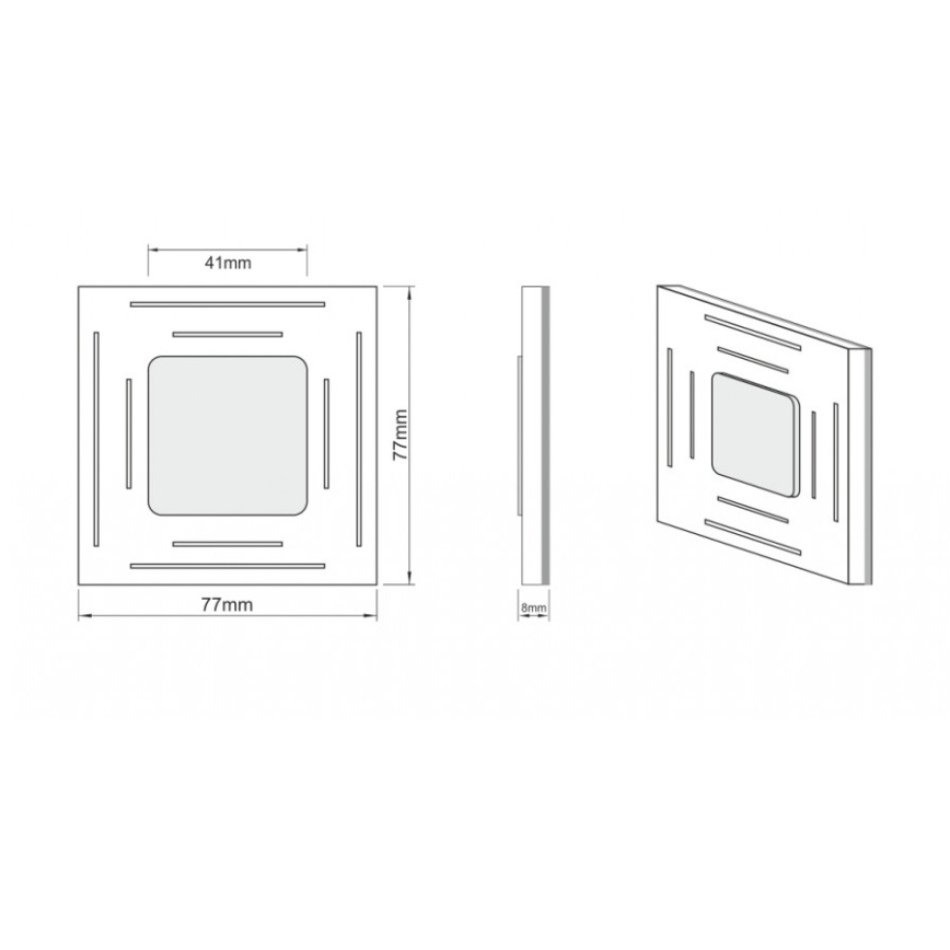 LDST SP-01-CB-BC8- LED стълбищна лампа SPACE 8xLED/1,2W/230V блясък, черна 3500K