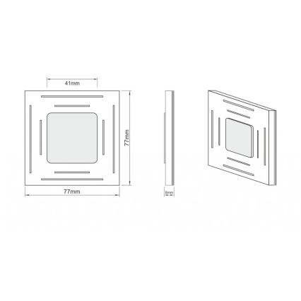 LDST SP-01-CB-BZ8- LED стълбищна лампа SPACE 8xLED/1,2W/230V блясък, черна 6500K