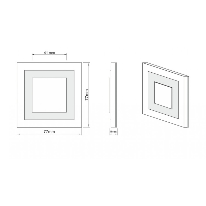 LDST SU-01-SZ-BC8 - LED стълбищна лампа SUNNY 8xLED/1,2W/230V златна 3500K