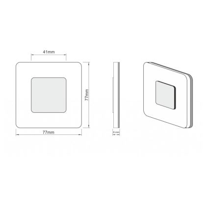 LDST SW-01-CB-BZ8 - LED стълбищна лампа SWIFT 8xLED/1,2W/230V блясък, черна 6500K