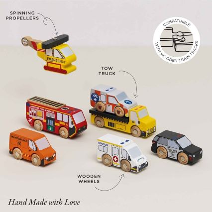 Le Toy Van - Комплект спасителни коли с хеликоптер