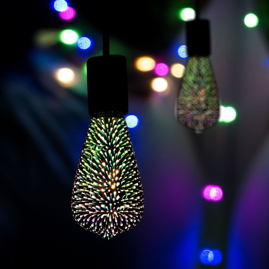 LED 3D Декоративна крушка FILAMENT ST64 E27/3W/230V 3000K