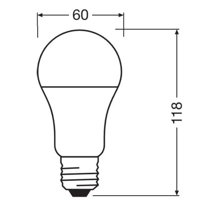 LED Антибактериална крушка A100 E27/13W/230V 2700K - Osram