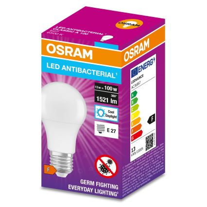 LED Антибактериална крушка A100 E27/13W/230V 6500K - Osram