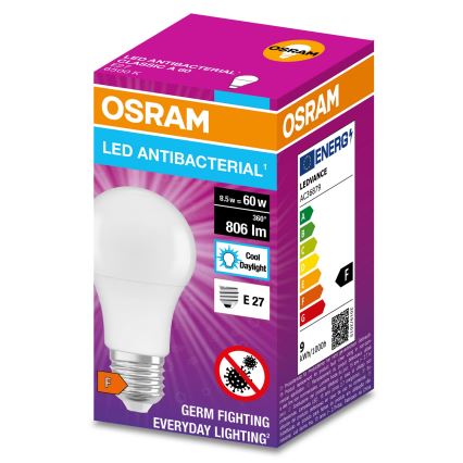 LED Антибактериална крушка A60 E27/8,5W/230V 6500K - Osram