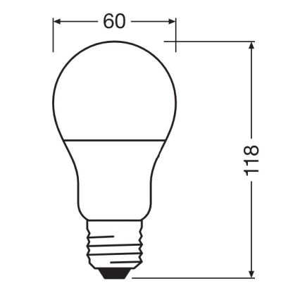 LED Антибактериална крушка A75 E27/10W/230V 2700K - Osram