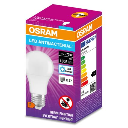 LED Антибактериална крушка A75 E27/10W/230V 6500K - Osram