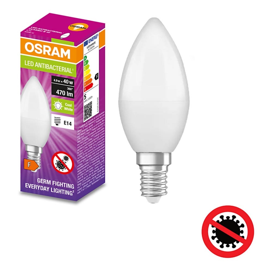 LED Антибактериална крушка B40 E14/4,9W/230V 4000K - Osram