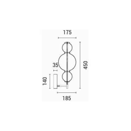LED аплик LED/12,6W/230V 3000K