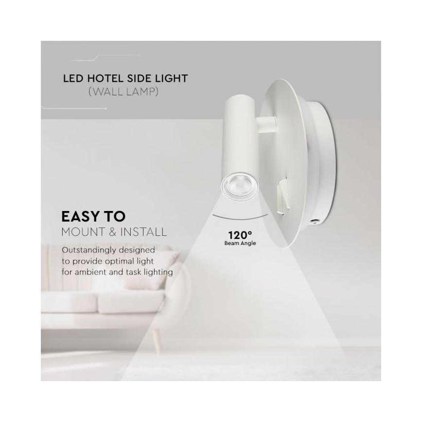 LED аплик LED/3W/230V + LED/6W/230V 3000K бял