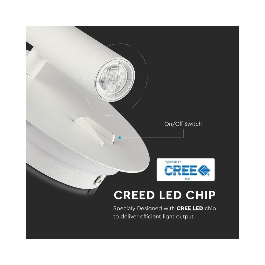 LED аплик LED/3W/230V + LED/6W/230V 3000K бял