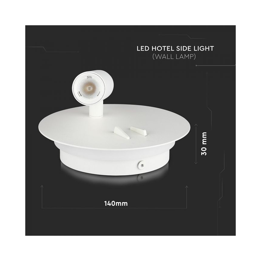 LED аплик LED/3W/230V + LED/6W/230V 3000K бял