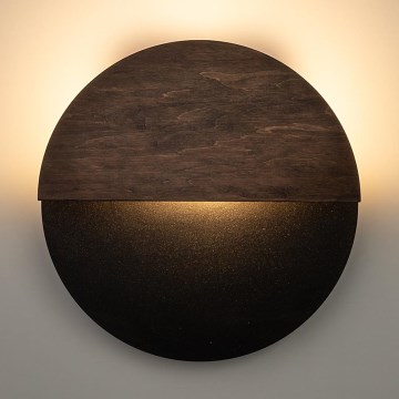 LED аплик LUNA LED/7W/230V Ø 26 см черен/кафяв
