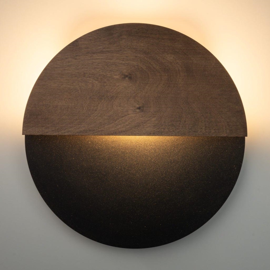 LED аплик LUNA LED/7W/230V Ø 36 см черен/кафяв