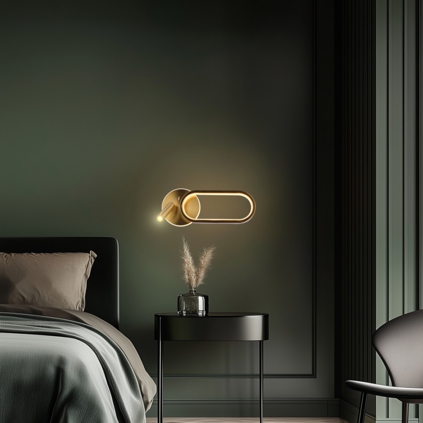 LED аплик MONET LED/13W/230V + LED/2W 3000/4000/6000K златист