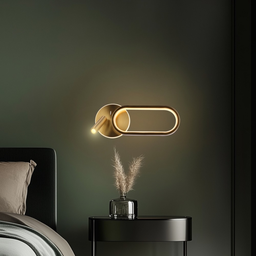 LED аплик MONET LED/13W/230V + LED/2W 3000/4000/6000K златист