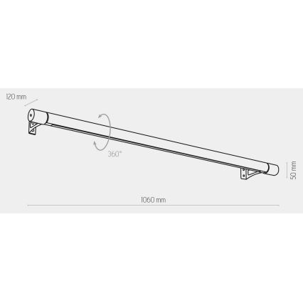 LED аплик ROLLO LED/30W/230V дърво