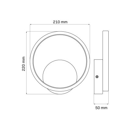 LED аплик ROMAN LED/11,5W/230V 4000K черен