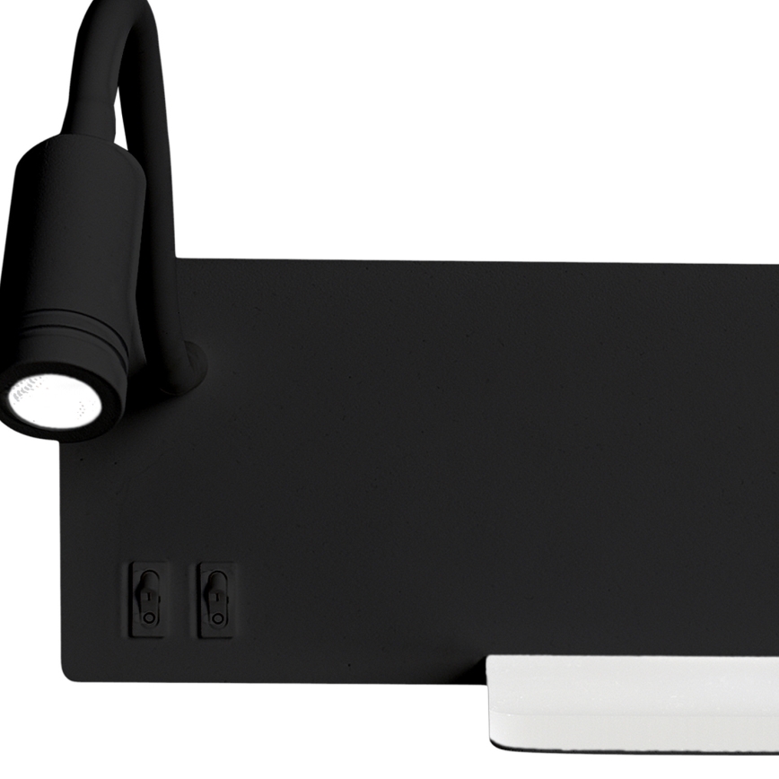 LED Аплик SHELF 1xLED/4W+1xLED/5W+1xLED/2W/230V черен