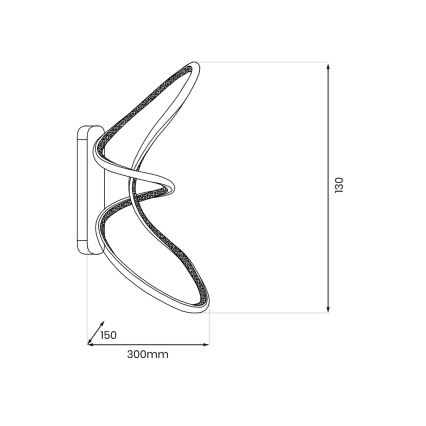 LED аплик TESORO LED/15W/230V черен