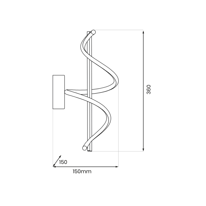 LED аплик TWIST LED/12W/230V черен