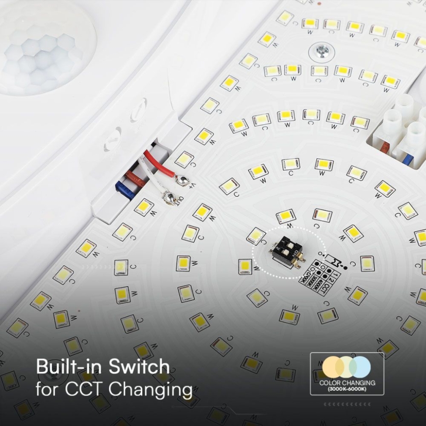 LED Аплик за баня със сензор SAMSUNG CHIP LED/15W/230V 3000/4000/6000K IP44 бял