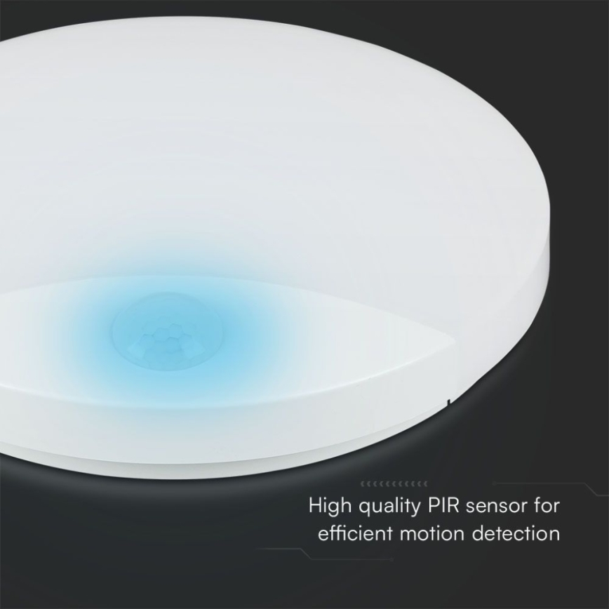 LED Аплик за баня със сензор SAMSUNG CHIP LED/15W/230V 3000/4000/6000K IP44 бял
