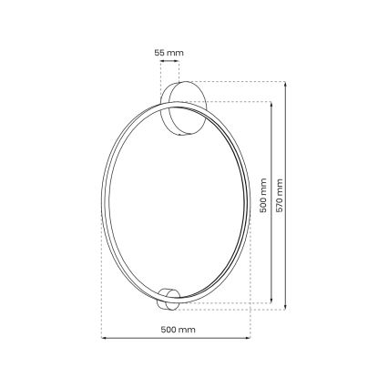 LED Аплик за баня SATURNO LED/25W/230V Ø 50 см IP44 антрацит