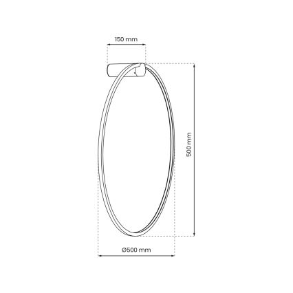 LED Аплик за баня SATURNO LED/25W/230V Ø 50 см IP44 златист