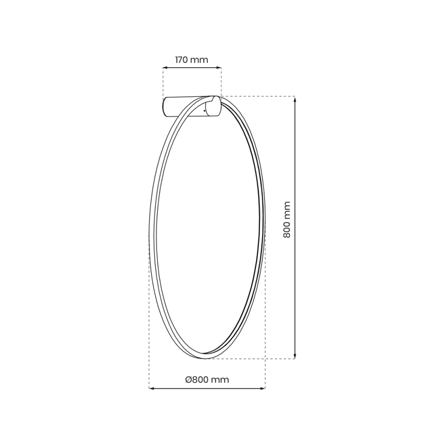 LED Аплик за баня SATURNO LED/46W/230V Ø 80 см IP44 златист
