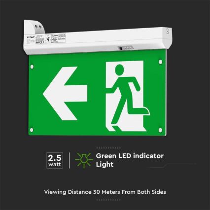 LED Аварийна лампа EMERGENCY EXIT LED/2,5W/230V 4в1 6000K