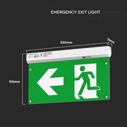 LED Аварийна лампа EMERGENCY EXIT LED/2,5W/230V 4в1 6000K