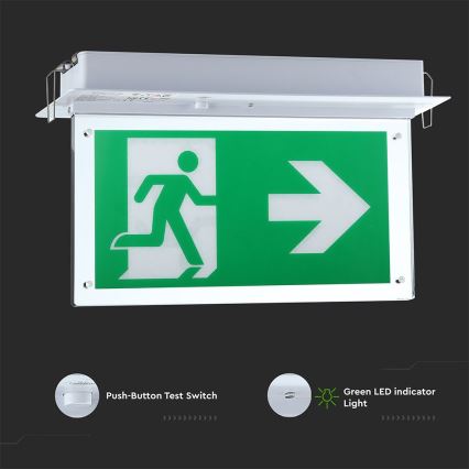 LED Аварийна лампа EMERGENCY EXIT SAMSUNG CHIP LED/2W/230V 6000K