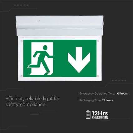 LED Аварийна лампа EMERGENCY EXIT SAMSUNG CHIP LED/2W/230V 6000K