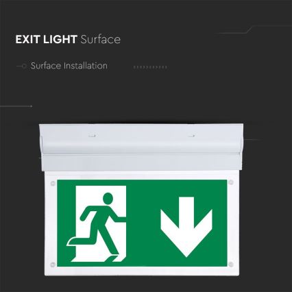 LED Аварийна лампа EMERGENCY EXIT SAMSUNG CHIP LED/2W/230V 6000K