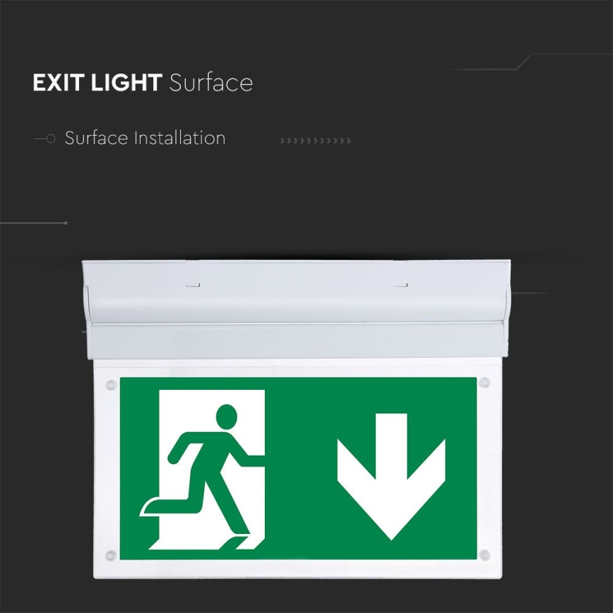 LED Аварийна лампа EMERGENCY EXIT SAMSUNG CHIP LED/2W/230V 6000K