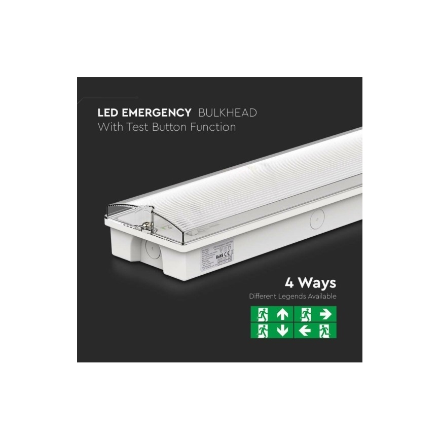 LED Аварийна лампа EMERGENCY EXIT LED/3W/230V 6400K IP65