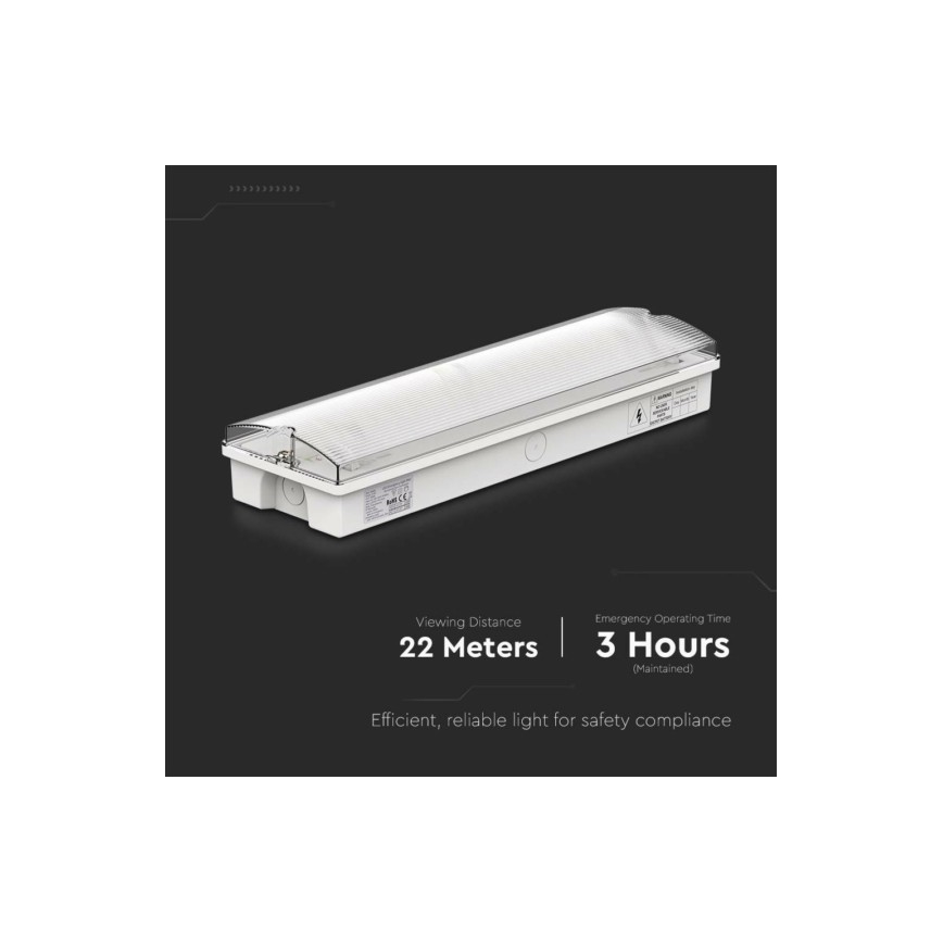 LED Аварийна лампа EMERGENCY EXIT LED/3W/230V 6400K IP65