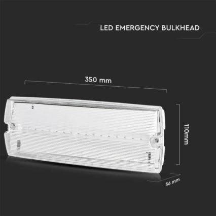 LED Аварийна лампа EMERGENCY EXIT LED/3W/230V 6400K IP65