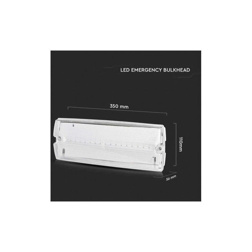 LED Аварийна лампа със стандартен тест за функционалност EMERGENCY EXIT LED/3W/230V 6400K IP65