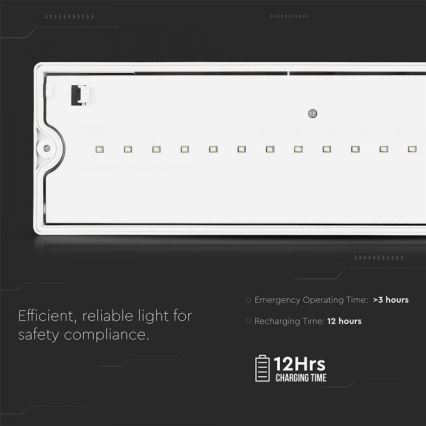 LED Аварийна лампа EMERGENCY EXIT LED/3W/230V IP65 6000K 1200mAh