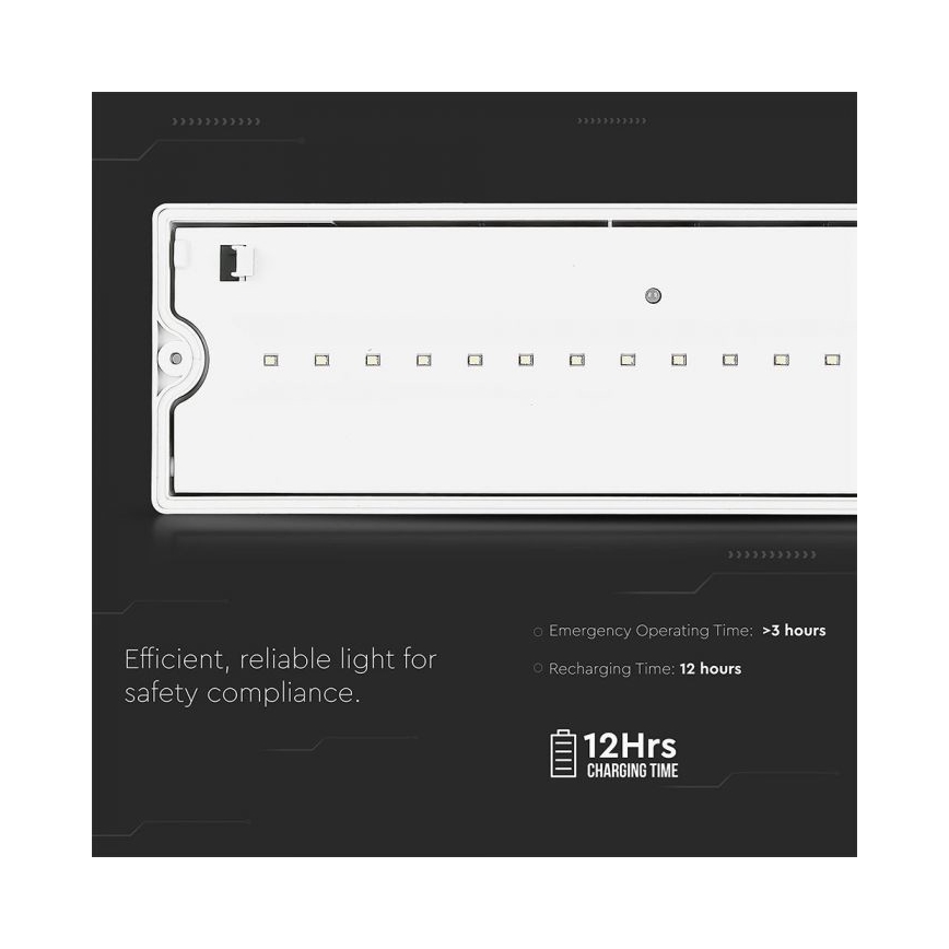 LED Аварийна лампа EMERGENCY EXIT LED/3W/230V IP65 6000K 1200mAh