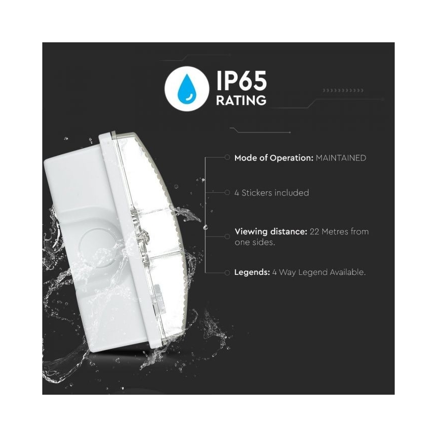 LED Аварийна лампа EMERGENCY EXIT LED/3W/230V IP65 6000K 1200mAh