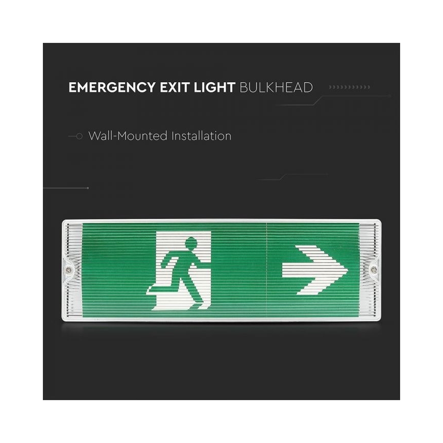 LED Аварийна лампа EMERGENCY EXIT LED/3W/230V IP65 6000K 1200mAh