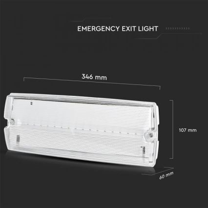 LED Аварийна лампа EMERGENCY EXIT LED/3W/230V IP65 6000K 1200mAh