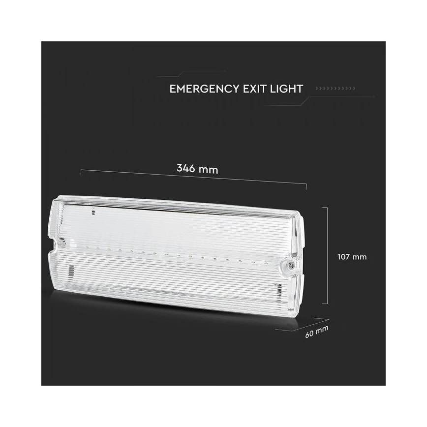 LED Аварийна лампа EMERGENCY EXIT LED/3W/230V IP65 6000K 1200mAh
