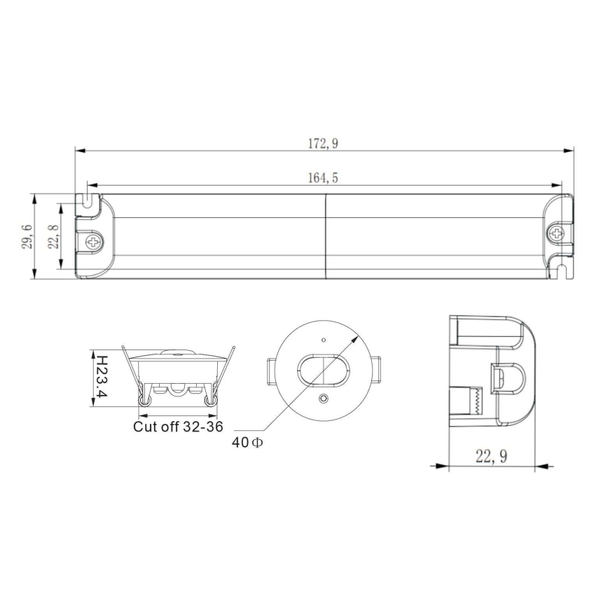 LED Аварийна лампа за окачен таван GATRION LED/1W/230V 6000K