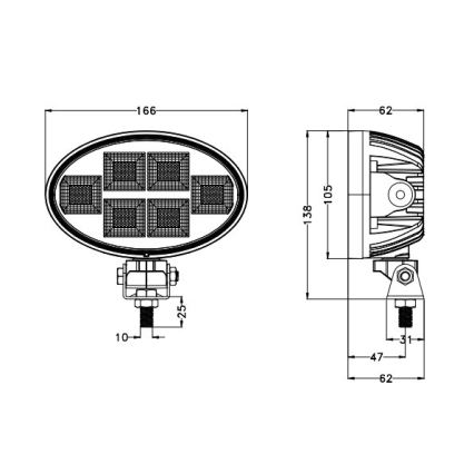 LED Автомобилен прожектор BLACK LED/150W/10-30V IP69 5700K овален